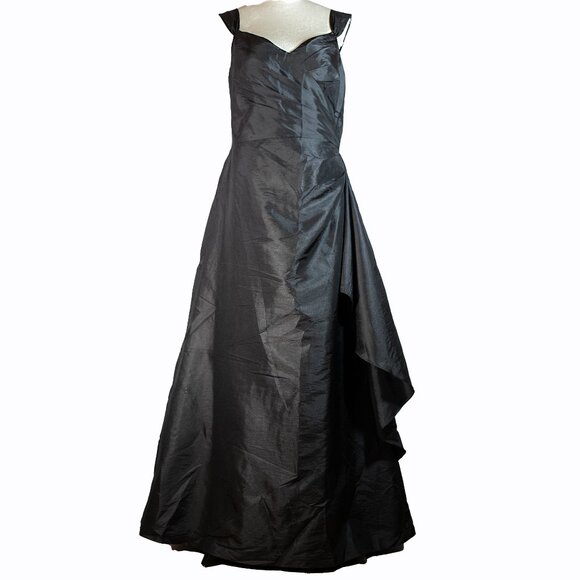 Bill Levkoff Formal Gown Prom Dress Tissue Taffeta Chiffon Long Black Size 12 - Picture 1 of 12